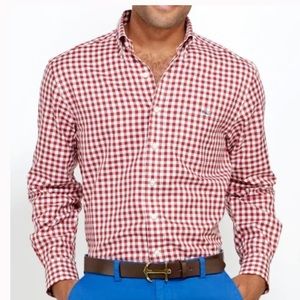 Vineyard Vines Tucker Shirt Red Gingham Check  LIKE NEW